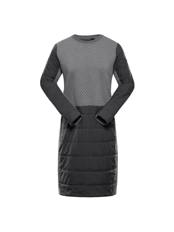 ALPINE PRO Dámske šaty s hrievou výplňou hi-therm ALPINE PRO OLWA dk.true gray