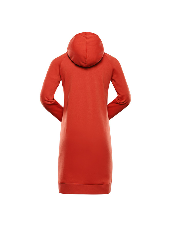 ALPINE PRO Dámske mikinové šaty ALPINE PRO OLEBA red clay