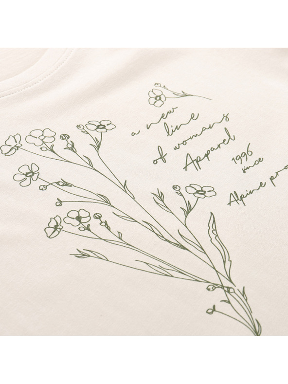 ALPINE PRO Dámske tričko z organickej bavlny ALPINE PRO TERMESA 3 moonbeam varianta pb