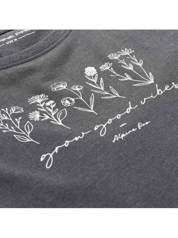 ALPINE PRO Dámske bavlnené tričko ALPINE PRO MOROLA dk. true gray varianta pc