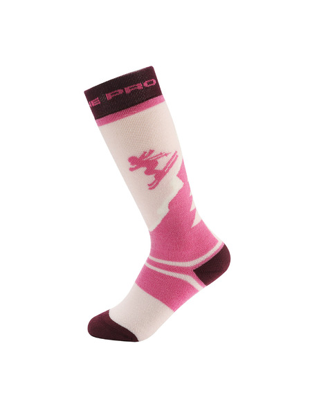ALPINE PRO Detské lyžiarske podkolienky z merino vlny ALPINE PRO SKYRO light lilac