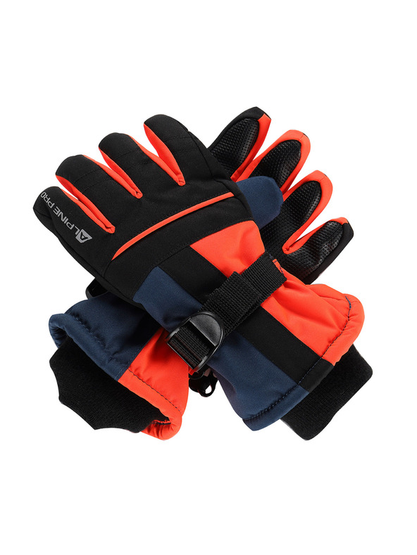 ALPINE PRO Detské rukavice s membránou ptx ALPINE PRO LORDO 2 neon red