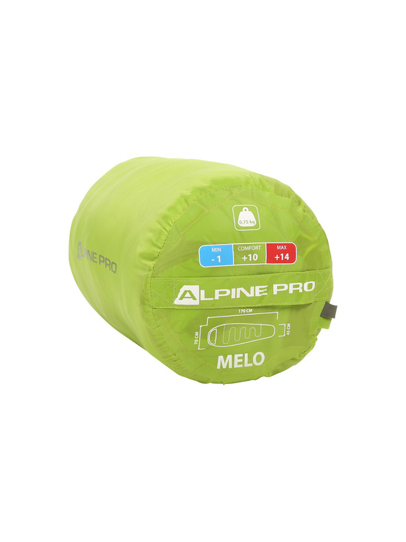 ALPINE PRO Detský mumový spací vak ALPINE PRO MELO lime green
