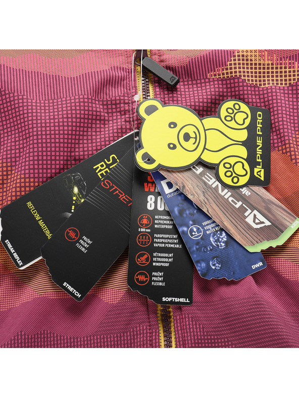 ALPINE PRO Detská softshellová bunda s membránou ALPINE PRO EZORO fuchsia fedora varianta pa