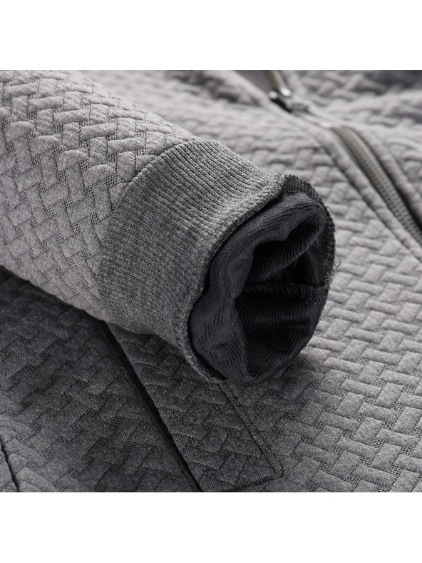 ALPINE PRO Detská melírovaná mikina s kapucňou ALPINE PRO LELO dk.true gray