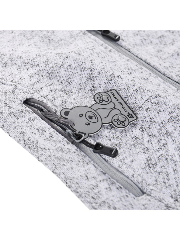 ALPINE PRO Detský hrejivý sveter na zips ALPINE PRO ZEGO 2 white