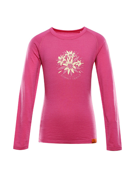 ALPINE PRO Detské merino tričko ALPINE PRO MERENO fuchsia fedora varianta pb
