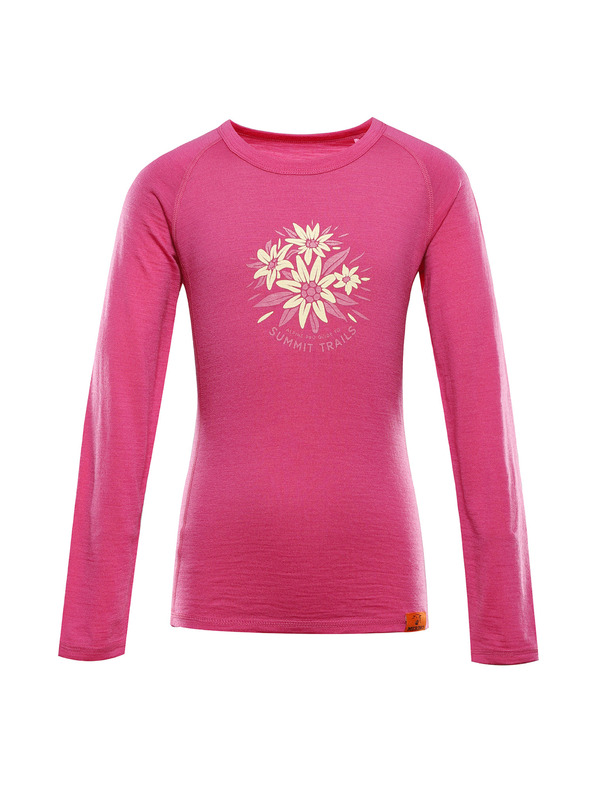 ALPINE PRO Detské merino tričko ALPINE PRO MERENO fuchsia fedora varianta pb