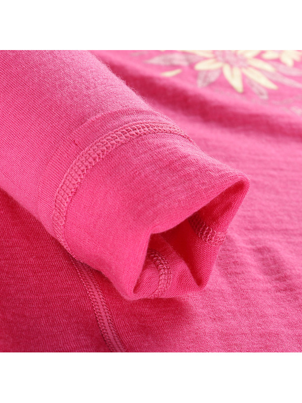 ALPINE PRO Detské merino tričko ALPINE PRO MERENO fuchsia fedora varianta pb