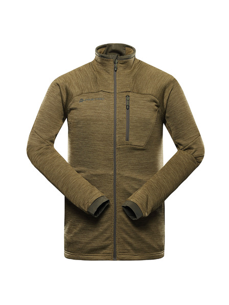 ALPINE PRO Pánska rýchloschnúca mikina ALPINE PRO ONNEC 3 turtle green