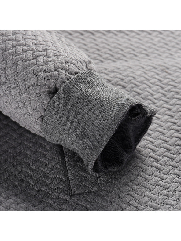 ALPINE PRO Pánska mikina s kapucou ALPINE PRO LEL dk.true gray