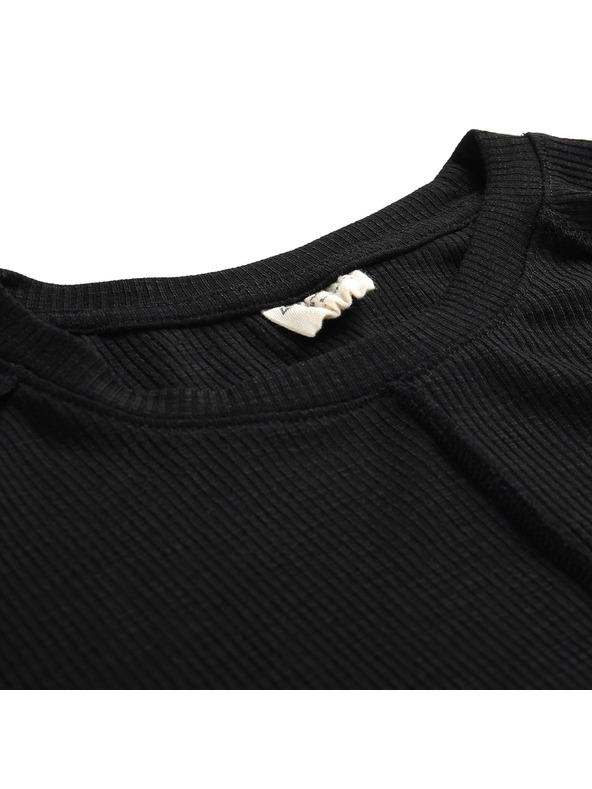 ALPINE PRO Pánske tričko s dlhým rukávom ALPINE PRO LERET black