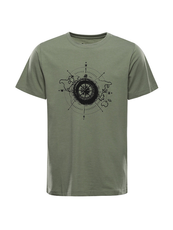 ALPINE PRO Pánske bavlnené tričko ALPINE PRO MOROL oil green varianta pa