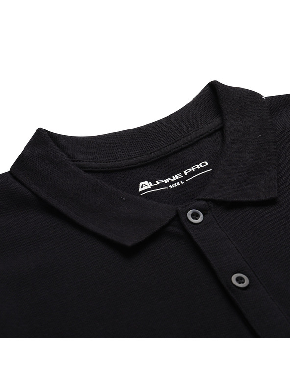ALPINE PRO Tričko s golierom a gombíkmi ALPINE PRO GERBE black varianta pa