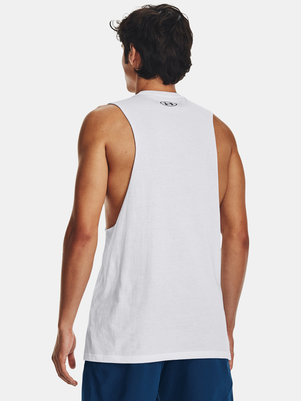 Under Armour Pánske tielko Under Armour UA LEFT CHEST CUT OFF TANK-WHT