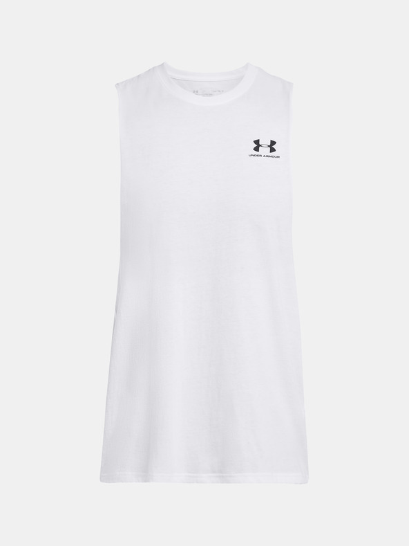 Under Armour Pánske tielko Under Armour UA LEFT CHEST CUT OFF TANK-WHT