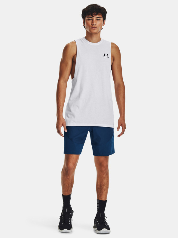 Under Armour Pánske tielko Under Armour UA LEFT CHEST CUT OFF TANK-WHT