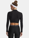 Under Armour Dámske tričko Under Armour HeatGear Crop Mock LS-BLK
