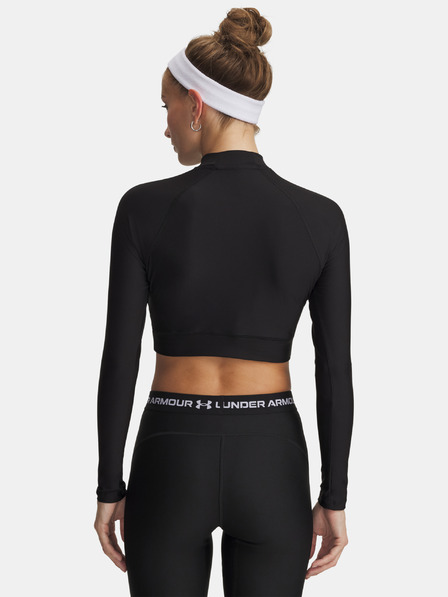 Under Armour Dámske tričko Under Armour HeatGear Crop Mock LS-BLK
