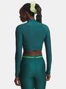 Under Armour Dámske tričko Under Armour HeatGear Crop Mock LS-GRN