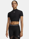 Under Armour Dámske tričko Under Armour HeatGear Crop Mock SS-BLK