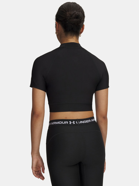 Under Armour Dámske tričko Under Armour HeatGear Crop Mock SS-BLK