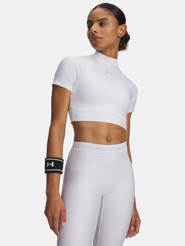 Under Armour Dámske tričko Under Armour HeatGear Crop Mock SS-WHT