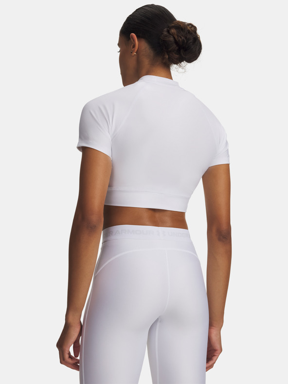 Under Armour Dámske tričko Under Armour HeatGear Crop Mock SS-WHT