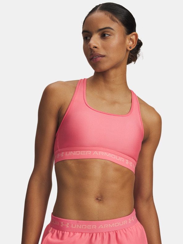 Under Armour Dámska podprsenka Under Armour Crossback Mid Bra-PNK
