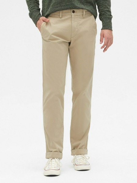 GAP Nohavice essential khaki straight fit GapFlex GAP