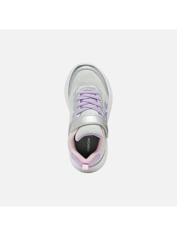 Geox Strieborné dievčenské tenisky Geox Sprintye