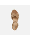 Geox Béžové dámske sandále Geox Ischia Corda