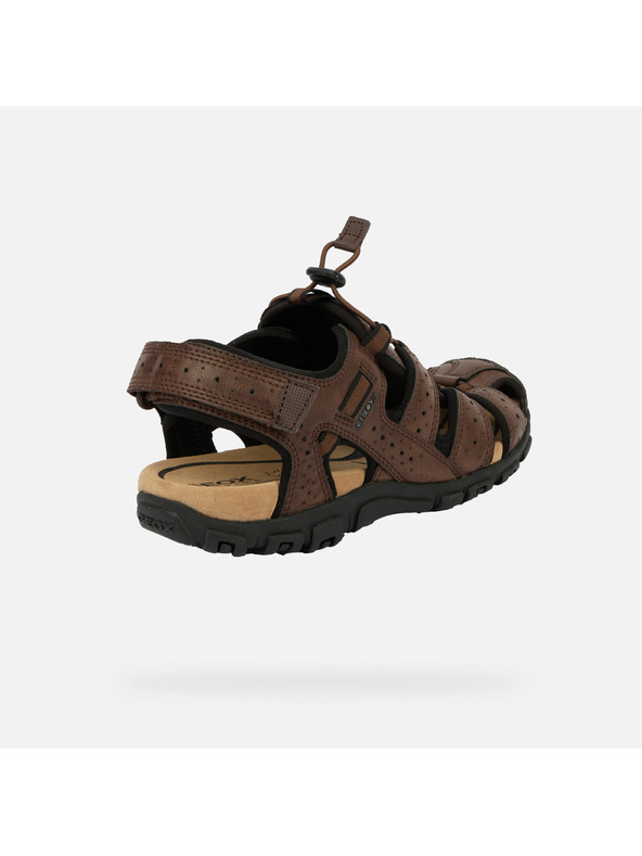 Geox Tmavohnedé pánske sandále Geox Omo Sandal Strada