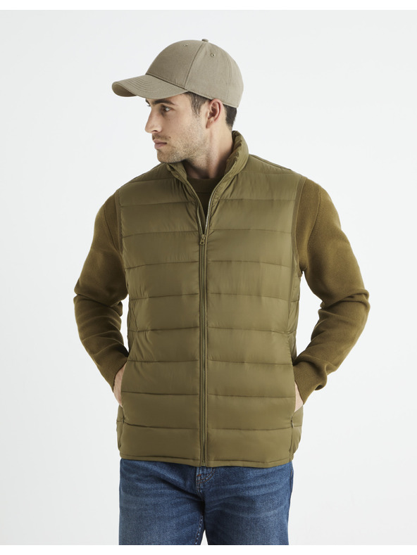 Celio Khaki pánska prešívaná vesta Celio