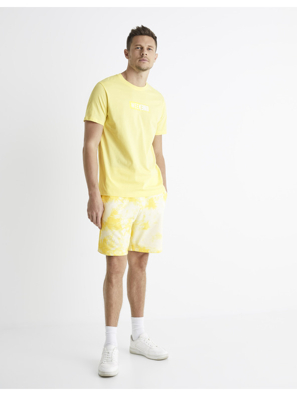 Celio Žlté batikované šortky Celio Botache