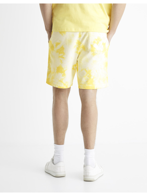 Celio Žlté batikované šortky Celio Botache