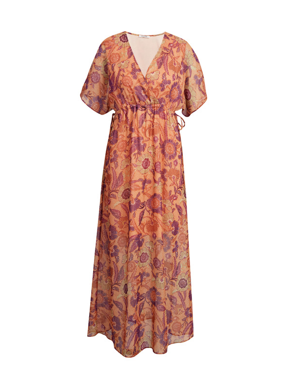 Orsay Oranžové kvetinové maxi šaty ORSAY