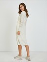 Orsay Krémové dámske perforované svetrové šaty so zaväzovaním ORSAY