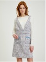 Orsay Svetlosivé dámske tvídové šaty ORSAY