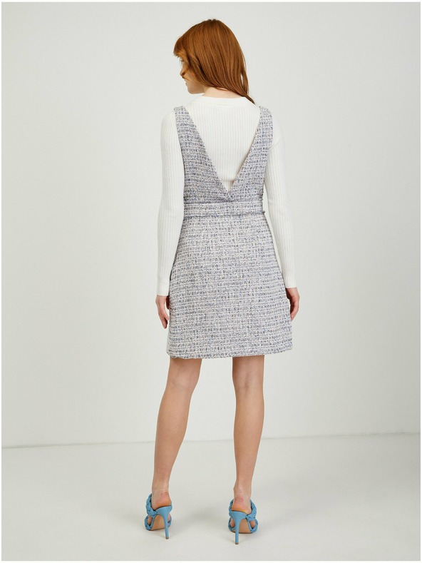 Orsay Svetlosivé dámske tvídové šaty ORSAY