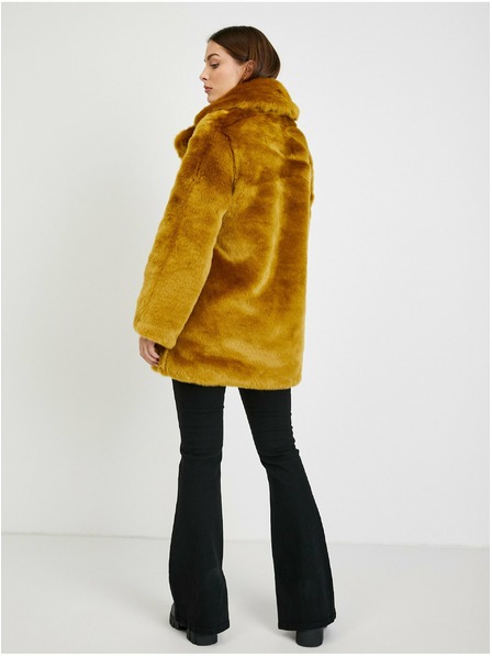 Orsay Horčicový dámsky kožuch ORSAY