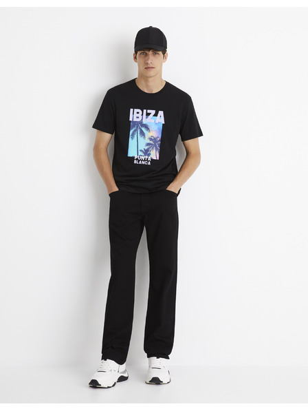 Celio Čierne pánske džínsy Celio regular fit