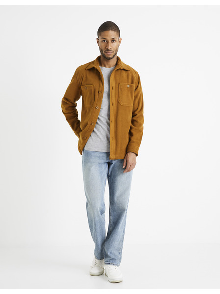 Celio Hnedé pánske tričko Celio Dafleece