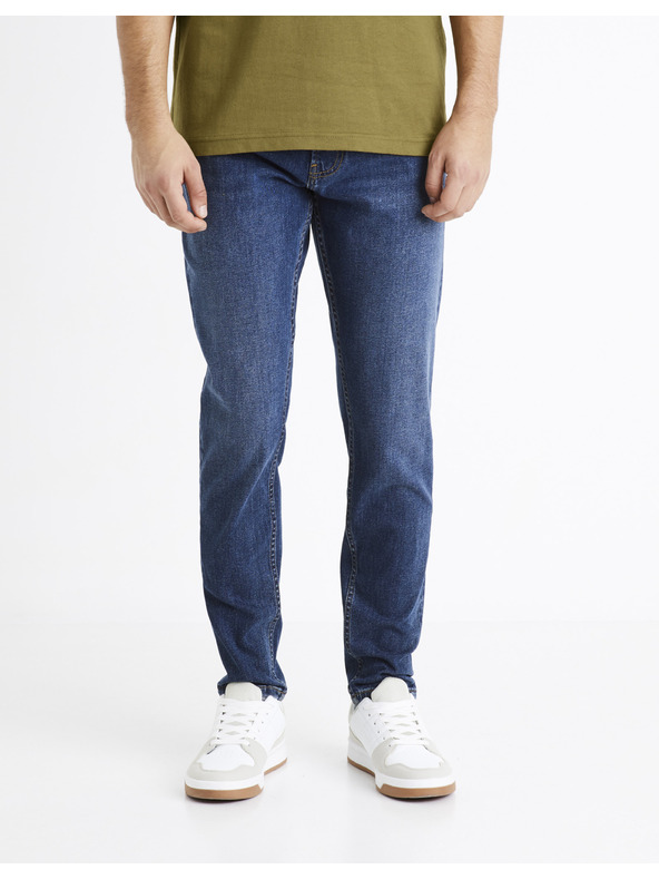 Celio Modré pánske džínsy skinny fit Celio C45 Doskinny