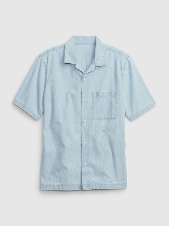 GAP Chambray košeľa s krátkym rukávom GAP