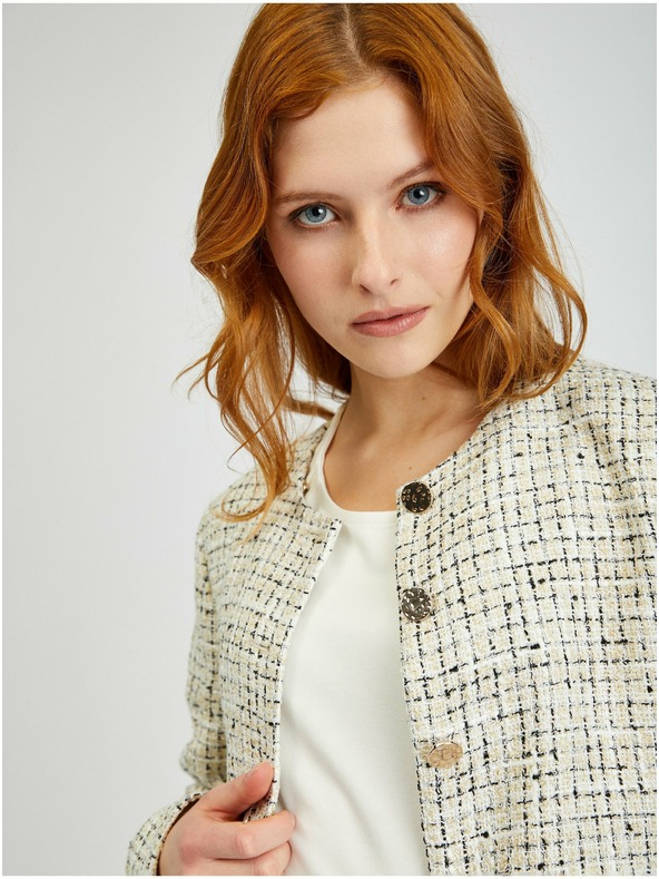 Orsay Krémová dámska vzorovaná bunda ORSAY