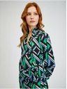 Orsay Zeleno-čierne dámske vzorované zavinovacie šaty ORSAY