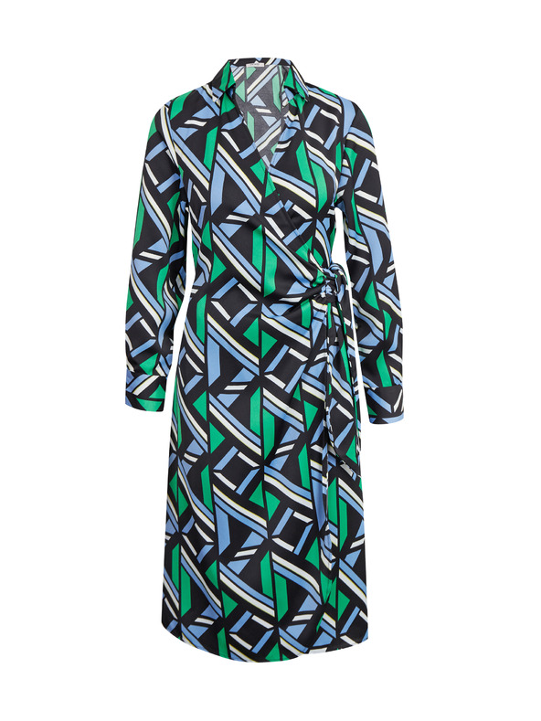 Orsay Zeleno-čierne dámske vzorované zavinovacie šaty ORSAY