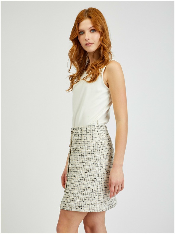 Orsay Béžová dámska tvídová sukňa ORSAY