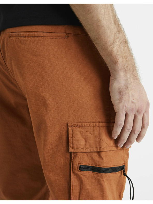 Celio Tehlové pánske cargo nohavice Celio Dozip